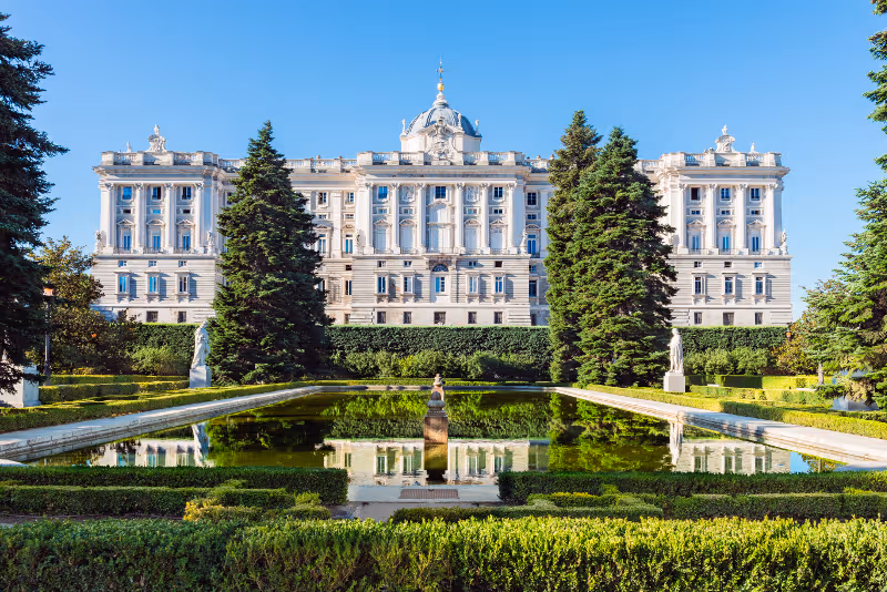 The grand Throne Room of the Royal Palace of Madrid